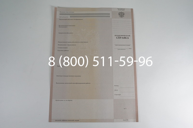 Заказать Академическая справка 1996-2009 года в Екатеринбурге