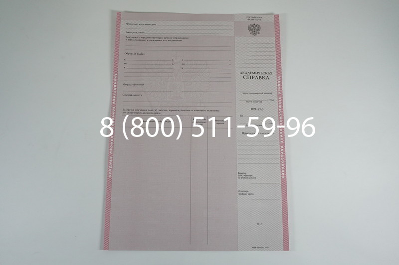 Заказать Академическая справка образца 1996-2009 год для колледжа в Екатеринбурге